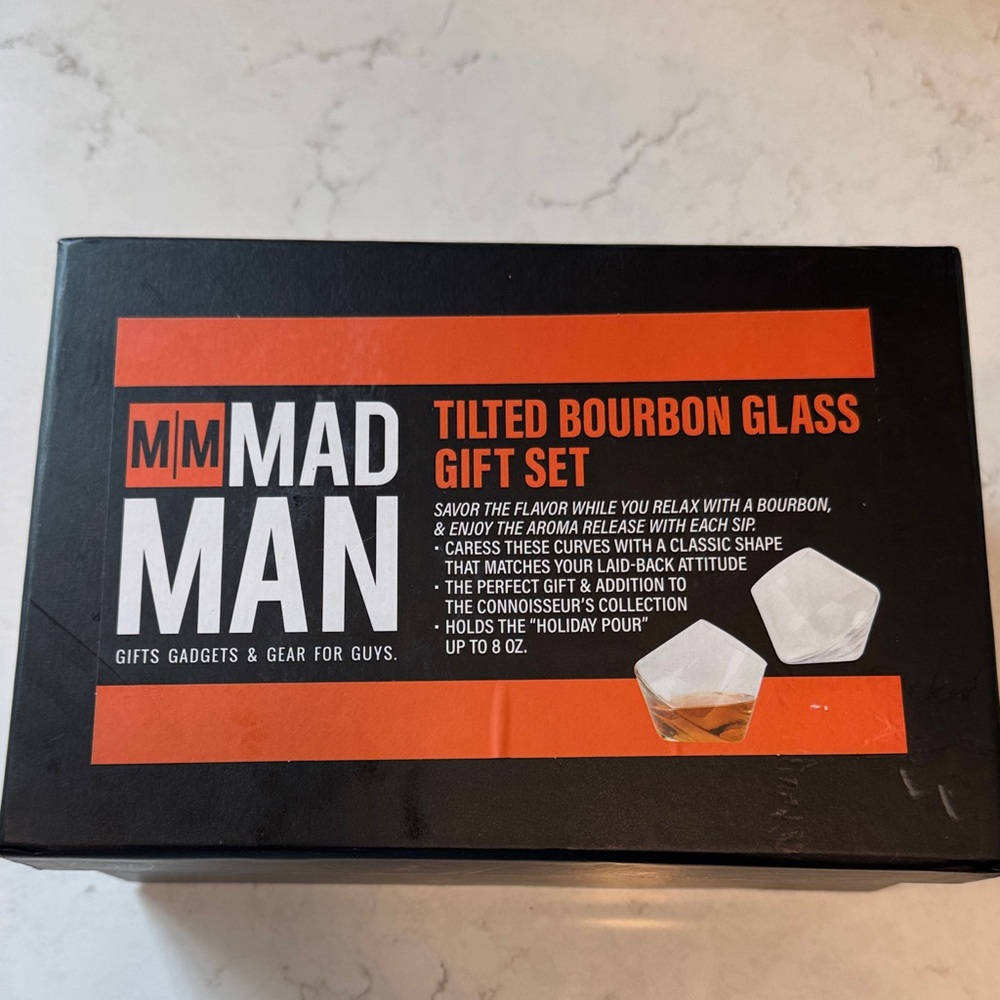 Tilted Bourbon Glass Gift Set - Mad Man